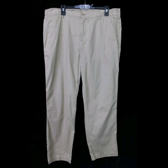 LACOSTE KHAKI COTTON Twill FLAT FRONT SIZE 38/32 MEN'S PANTS SLACKS - Picture 1 of 6